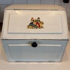 Vintage Metal Bread Box Mid-century Modern Era  e g   1950s   With A Hinged Lid