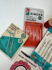 Vintage Sewing Notions Lot Needles Hooks Snap Fasteners Threads
