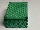 Vtg Art Deco Bohemia Mcm Jade Malachite Art Glass Box-beautiful
