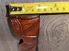Vintage Matai Wood Carved Moko Maori Carving Tiki Post New Zealand