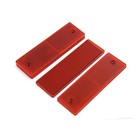 4pcs Red Rectangle Stick-on Safety Reflector Plate W Mounting Holes For Car