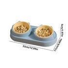 Double Pet Bowl Dog Cat Twin Food Water Dish Feeding Station W  Removable Bowls