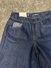 Gap Girls Baggy Wide Leg Jeans Size S Mid Rise Blue Denim Elastic Silver Y2k