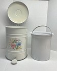 Vintage Mcm Ransburg Kitchen Bouquet Pedal Trash Can 13    Tall With Metal Liner