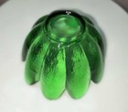 Vintage Green Floral Bowl indiana Glass  5  Across   3  Tall