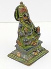 Heavy Vintage Ganesha Hindu God Cast Bronze Brass With Enamel 5  Tall Statue