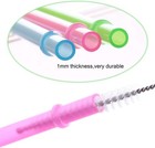 13 Inch Reusable Plastic Straws 12 Pack Extra Long With Cleaning Brush 12 Color