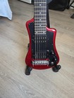 Hofner Deluxe Shorty Electric Travel Guitar W gig Bag - Red - Used