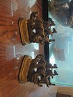 Vintage Heavy Solid Brass Nautical Sailing Ships Bookends Patina 5   