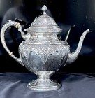 Vintage Frank M Whiting   Co Sterling Silver Teapot Hand Chased Floral 816 Grams