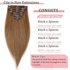 Full Head Clip In 100  Remy Human Hair Extensions 8 Pieces Balayage Ombre  4p27