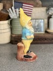 Vintage 1970s Ceramic Standing Garden Gnome As Is