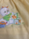 Vintage Party Dress Baby Girl Yellow 3-6m Kitten  With Toy Blocks Lace Grren Acc