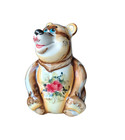 Vintage Russian Bear Gzhel Porcelain Figurine Hand-painted 4 5  Tall