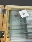 Vintage  Microscope Slide Collection Human Flesh Samples With Box
