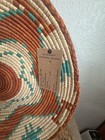 Vintage Tribal Woven Basket  Handmade Boho Home Decor  14 25 Inch  -