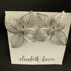 New Silver Floral Earrings By Elizabeth Bower Clip On Earrings
