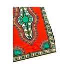African Dashiki Dress Red Green Cotton Ethnic Print Tunic M l Boho Festival Wear