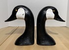 Vintage Cast Iron Goose Heads Doorstops Bookends Large Size Captain Harry Jobes