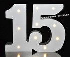   15 White Wood Large 5  Table Sign Led Lights Decoration Quinceanera Hanging