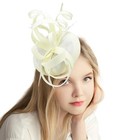 Coolwife Womens Fascinator Hat Sinamay Pillbox Flower Feather Tea Party Derby   