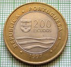 Portugal 1997 200 Escudos  Expo  98 - Dolphins Bi-metallic Unc