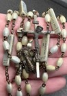 Vintage Rosary Lucite Beads Mysteries Learning Cross Crucifix Brass Tone 34   