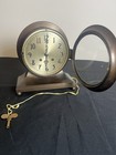 1930   s Bronze Chelsea Ship   s Bell Base   Ball Clock W key Works Boston Ma 210207