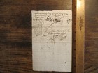 Antique Ephemera 1600s Signed Handwritten French Document W  Fancy Stamp