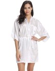 Women s Satin Robe Short Kimono For Bride   Bridesmaid Wedding Party Robes Wi   