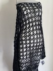 Vintage 90s Grunge Goth Fishnet Midi Dress Size M Black Cut Out Dress Festival