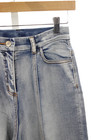 Monnalisa Girls Zipper Fly Straight Leg Fringe Floral Embroidered Jeans Blue 12