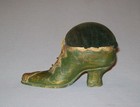 Old Antique Vtg Late 19th C 1800s Hand Carved Folk Art Shoe Pin Cushion Nice