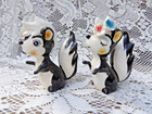 1950s Skunk Salt And Pepper Shakers Vintage Anthropomorphic Japan Kitsch 