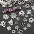 300x 20 Styles Tibetan Style Alloy Spacer Beads  Flat Round  Antique Silver Bead