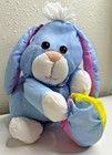 Vintage 1980s Fisher Price Puffalump 9    Blue Bunny With Egg Plush Animal