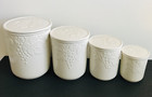Mikasa English Countryside White Complete Canister Set Of 4   Lids-leaves grapes