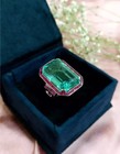 5ct Art Deco Vintage Style Lab Created Aqua   Ruby Engagement 925 Silver Ring