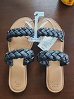 A New Day Women s Black Lucy Braided Medium Width Slide Sandals Size 10