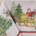 New - Benson Mills Santa   s Sleigh Christmas Tablecloth     Multi Sizes