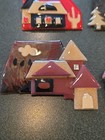 Vtg Lot Of 4 Signed House Pins By Lucinda Pin Brooch Mixed Media Art Design