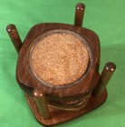 6 Pack-vintage Wooden Coasters W holder For Drinks  Glasses  Tabletops Retro Mcm