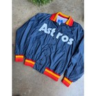 Vintage Champion Houston Astros Jacket Mens Large Navy Blue Snap Made In Usa Mlb