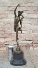 Signed Giambologna Flying Mercury Bronze Marble Sculpture Statue Art Deco Statue