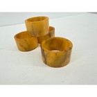 Bakelite Heavy Marbled Butterscotch Amber Chunky Napkin Rings Set Of 4 Vintage