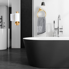 Brushed Gold Bathroom Hardware Set - Towel Ring   Toilet Paper Holder