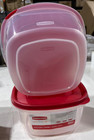 Rubbermaid 14 Cup Plastic Storage Container 2 Pack New- Damaged On The Side