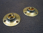 Pair Antique Victorian Round Plain Cast Iron Mortise Door Escutcheons Roses