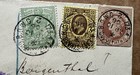 Great Britain 1910 Reg Cover To Germany  illegal Usage Qv Postal Card Cut-piece