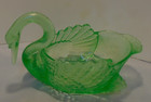 Cambridge Green Uranium Swan Around 11 5  Long Around 7  Tall Top Neck Vintage